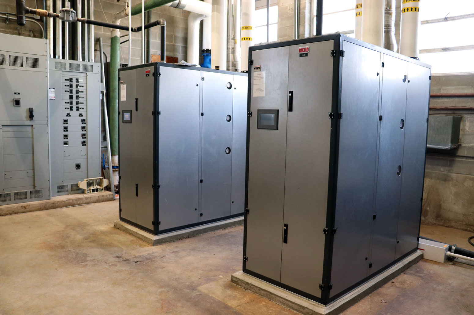 <b>New boilers were part of a retro-commissioning of the existing HVAC system at Shenandoah High School that resulted in a combination of new and existing hardware, and a budget savings of $500,000. </b>(CANCO photo)