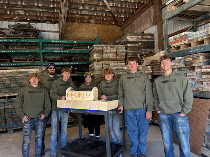 <b>Keokuk High School placed second in the 2024 Carl A. Nelson & Company High School Skills Challenge. Representing the school were, from left, Xavier Nelson, Adam Rader (instructor), Chevy Barnes, Katie Geltz (instructor), Kash Elston, Jaxton McNally, Braxton Haynes.</b> (CANCO)