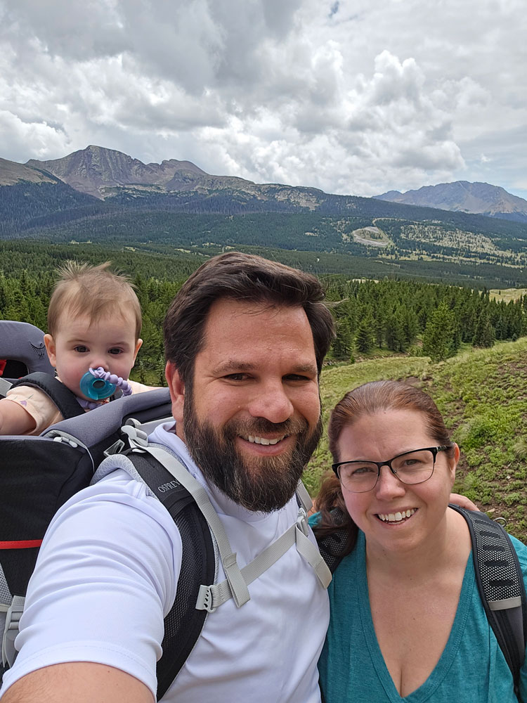 <b>DePalma with his girlfriend, Erin, and their daughter, Bria, on a hike during a recent family vacation.</b> (provided)