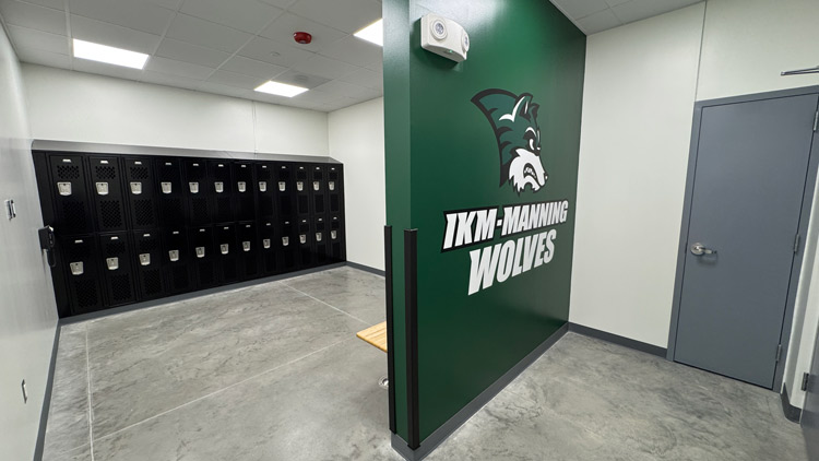 A changing room for student-athletes.
