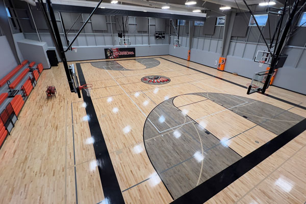 Gymnasium in athletics and classroom addition in Keosauqua.