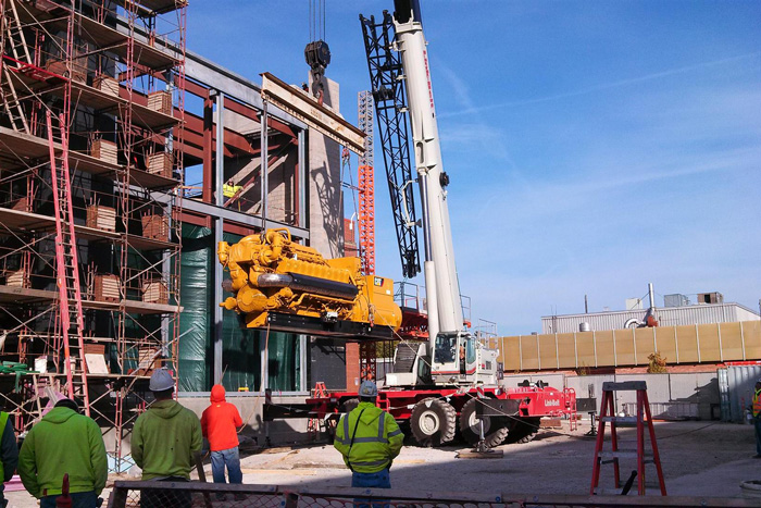 Auxiliary generator installation at power plant